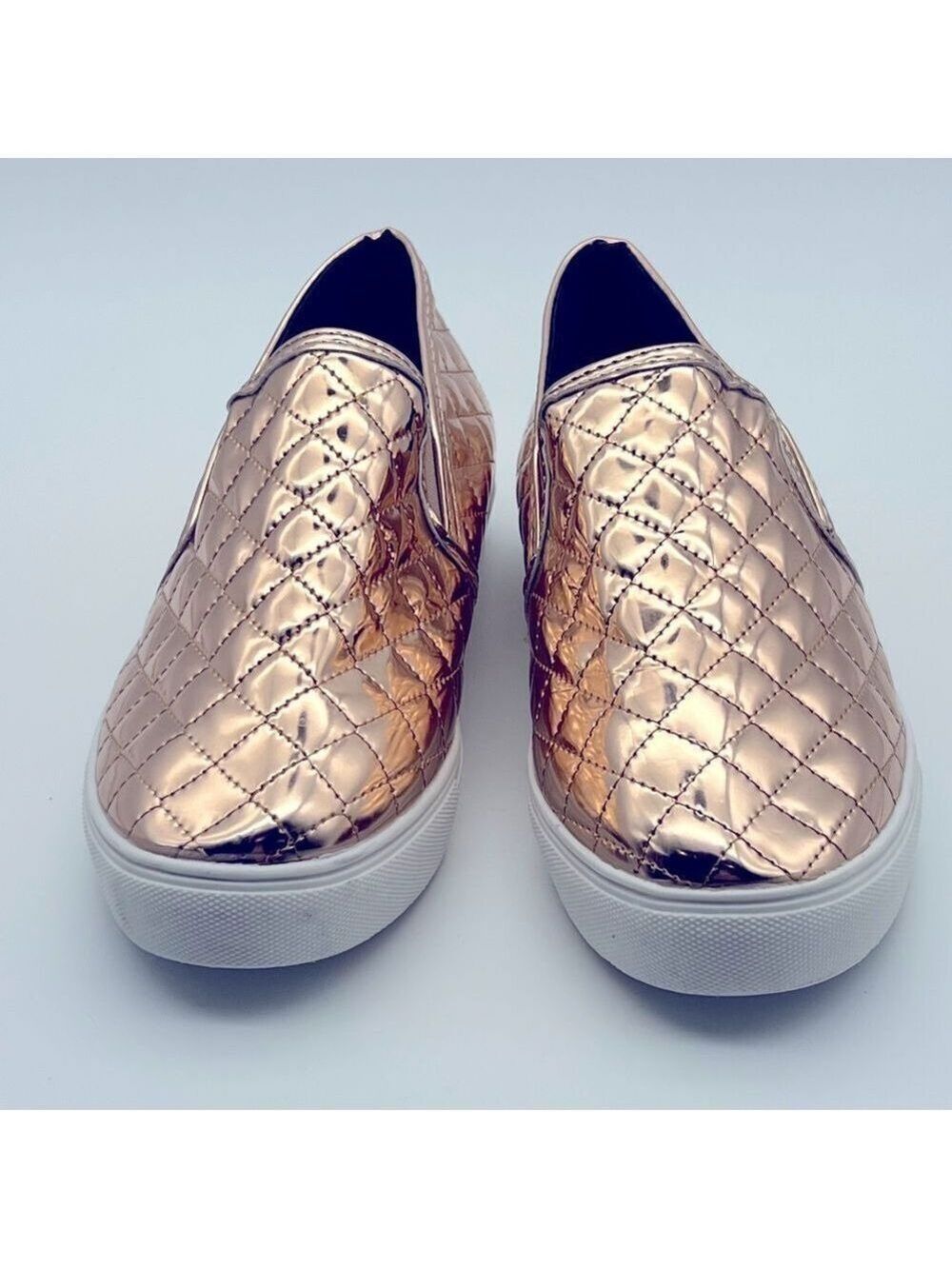 Rose Gold Slip On Sneakers Size 39 Brand Unknown Excellent Condition